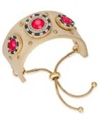 Thalia Sodi Gold-tone Multi-stone Leather Slider Bracelet, Created For Macy's