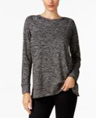Style & Co Melange Raglan-sleeve Knit Top, Created For Macy's