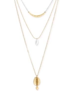 Lucky Brand Two-tone Triple-layer Necklace, 17 + 2 Extender