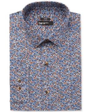 Bar Iii Men's Slim-fit Stretch Easy Care Rust Blue Dandy Floral-print Dress Shirt, Only At Macy's