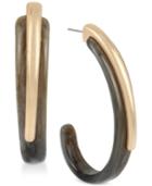 Robert Lee Morris Soho Gold-tone & Plastic Sculptural Hoop Earrings