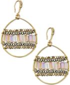 C.a.k.e. By Ali Khan Gold-tone Beaded Drop Hoop Earrings