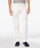 Armani Exchange Men's Straight-fit White Destroyed Jeans