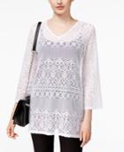 Alfani Lace V-neck Blouse, Only At Macy's