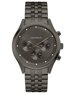 Caravelle New York By Bulova Men's Chronograph Gunmetal Stainless Steel Bracelet Watch 41mm