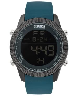 Kenneth Cole Reaction Men's Digital Dark Green Silicone Strap Watch 50mm