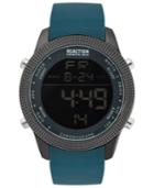 Kenneth Cole Reaction Men's Digital Dark Green Silicone Strap Watch 50mm