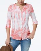 Vintage America Embroidered Mixed-media Blouse