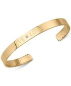 Sarah Chloe Diamond Accent Live Love Cuff Bangle Bracelet In 14kt Gold Over Silver (also Available In Sterling Silver)