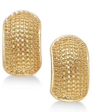 Erwin Pearl Atelier For Charter Club Gold-tone Textured Huggie Earrings, Only At Macy's