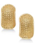 Erwin Pearl Atelier For Charter Club Gold-tone Textured Huggie Earrings, Only At Macy's