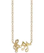 Unwritten Music Notes Pendant Necklace In 14k Gold-plated Sterling Silver