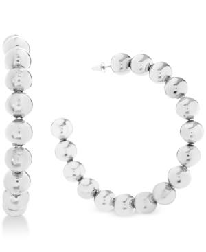 Steve Madden Beaded Open Hoop Earrings