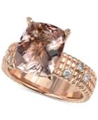 Morganite (5-1/2 Ct. T.w.) And Diamond (1/6 Ct. T.w.) Openwork Ring In 14k Rose Gold
