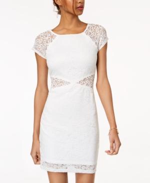 Bcx Juniors' Lace Illusion Bodycon Dress