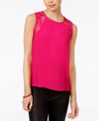 Lily Black Juniors' Strappy Cutout Top, Only At Macy's