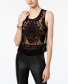 Bar Iii Sheer Embroidered Top, Only At Macy's
