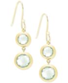 Victoria Townsend Green Quartz Double Drop Earrings (10 Ct. T.w.) In 18k Gold-plated Sterling Silver