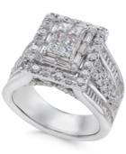 Diamond Square Cluster Ring (2-1/2 Ct. T.w.) In 14k White Gold