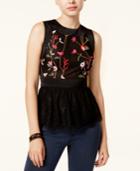 Guess Cynthia Embroidered Peplum Top