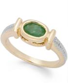 Victoria Townsend Emerald Cable Ring In 18k Gold Over Sterling Silver (3/4 Ct. T.w.)