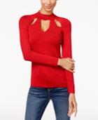 Inc International Concepts Mock-neck Cutout Sweater, Only At Macy's