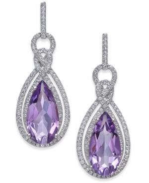 Amethyst (6 Ct. T.w.) & White Topaz (1/2 Ct. T.w.) Drop Earrings In Sterling Silver