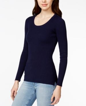 Maison Jules Ribbed Scoop-neck Sweater, Only At Macy's