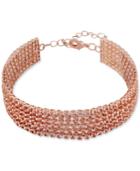 Say Yes To The Prom Rose Gold-tone Pink Crystal Multi-row Flex Bracelet