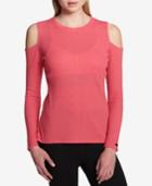 Dkny High-low Cold-shoulder Top