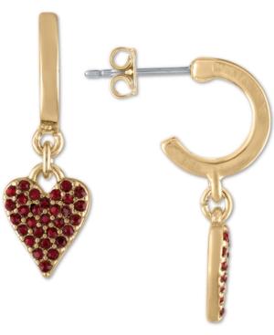 Rachel Rachel Roy Gold-tone Hoop & Pave Heart Drop Earrings