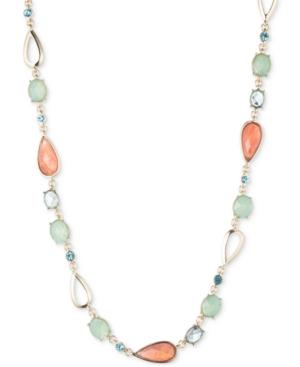 Anne Klein Gold-tone Multi-crystal Single Row Necklace