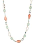 Anne Klein Gold-tone Multi-crystal Single Row Necklace