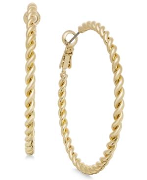 Charter Club Gold-tone Rope-look Hoop Earrings, Created For Macy's