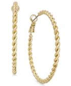 Charter Club Gold-tone Rope-look Hoop Earrings, Created For Macy's