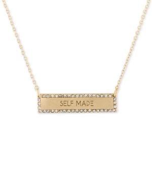 Rachel Rachel Roy Gold-tone Pave Self Made Pendant Necklace