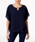 Jm Collection Layered Tulip-hem Top, Created For Macy's