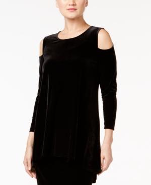 Alfani Velvet Cold-shoulder Top, Created For Macy's