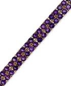 Amethyst Two-row Bracelet In 14k Rose Gold Over Sterling Silver (14-1/10 Ct. T.w.)