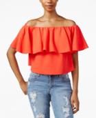 Rachel Rachel Roy Off-the-shoulder Flutter-sleeve Crop Top