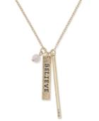 Inspired Life Gold-tone Believe Charm Pendant Necklace