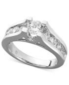Diamond Ring, 14k White Gold Certified Diamond Channel Engagement Ring (1-1/2 Ct. T.w.)