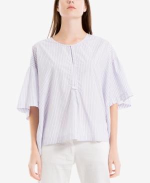 Max Studio London Cotton Striped Boxy Top