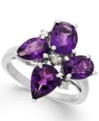 Amethyst (3-7/8 Ct. T.w.) & Diamond Accent Ring In Sterling Silver