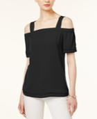 Bar Iii Fringe-trim Cold-shoulder Top, Only At Macy's