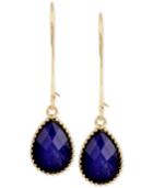 M. Haskell For Inc Gold-tone Blue Teardrop Stone Wire Drop Earrings, Only At Macy's