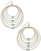 Thalia Sodi Gold-tone Bead Graduated Drop Hoop Earrings, Created For Macy's