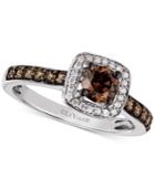 Le Vian Chocolatier Diamond Halo Ring (3/4 Ct. T.w.) In 14k White Gold