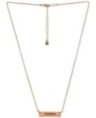 Rachel Rachel Roy Gold-tone Etched Bar Pendant Necklace