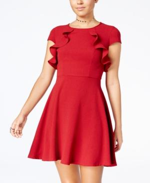 B Darlin Juniors' Ruffled A-line Dress